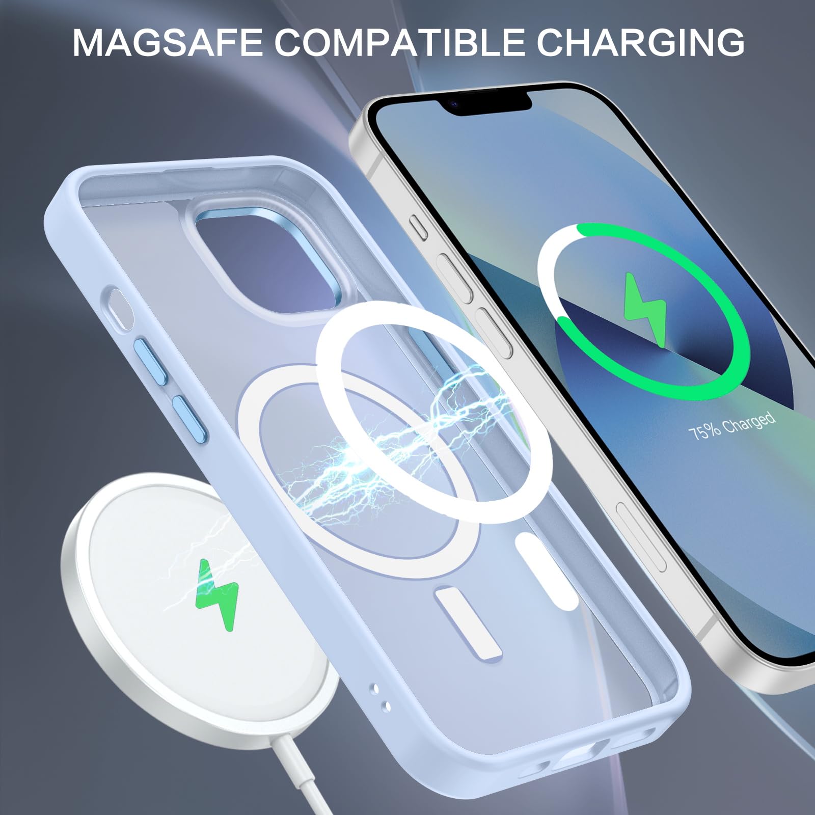 Foto 4 | Funda Magnética Bentoben Para Iphone 13/14, Color Azul Claro - Venta Internacional.