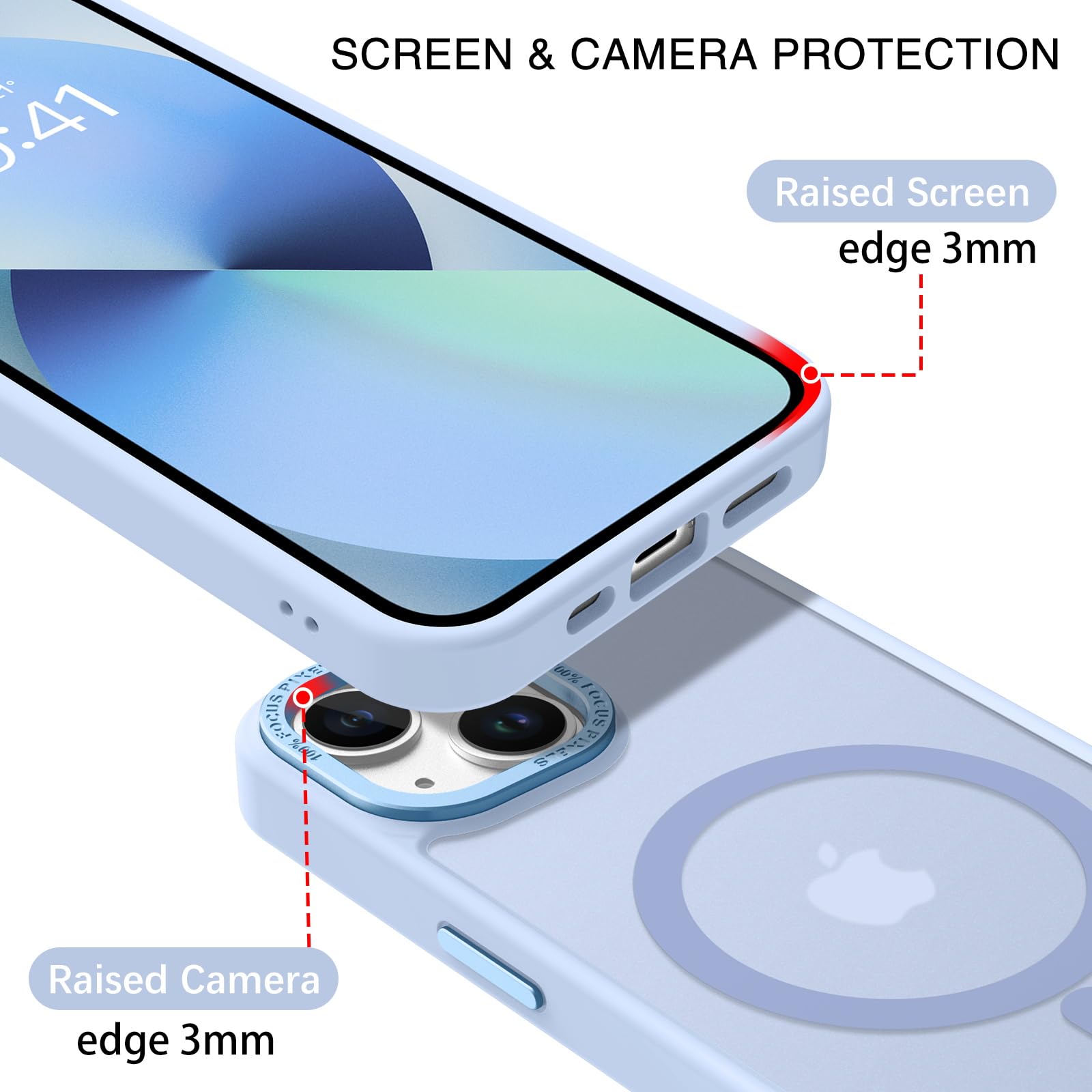 Foto 5 | Funda Magnética Bentoben Para Iphone 13/14, Color Azul Claro - Venta Internacional.