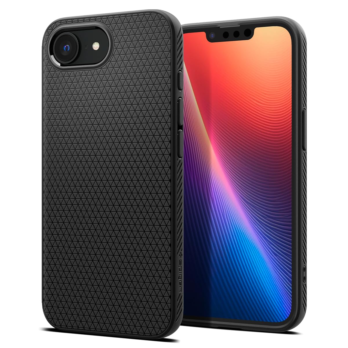 Foto 2 pulgar | Funda Spigen Liquid Air Negra Mate Para Iphone 16e - Venta Internacional.