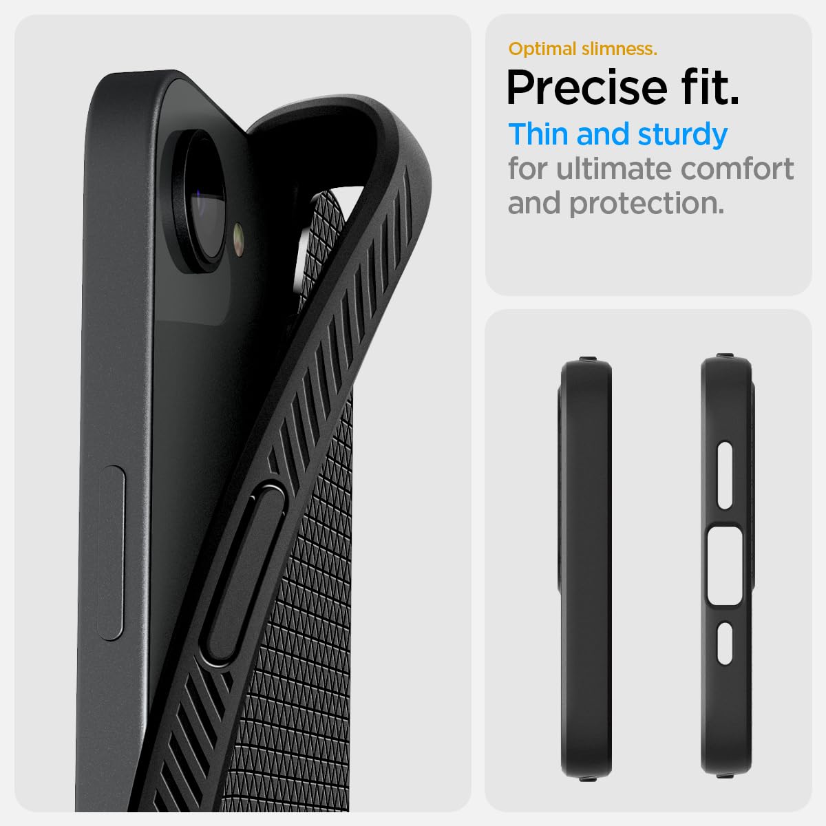 Foto 4 pulgar | Funda Spigen Liquid Air Negra Mate Para Iphone 16e - Venta Internacional.