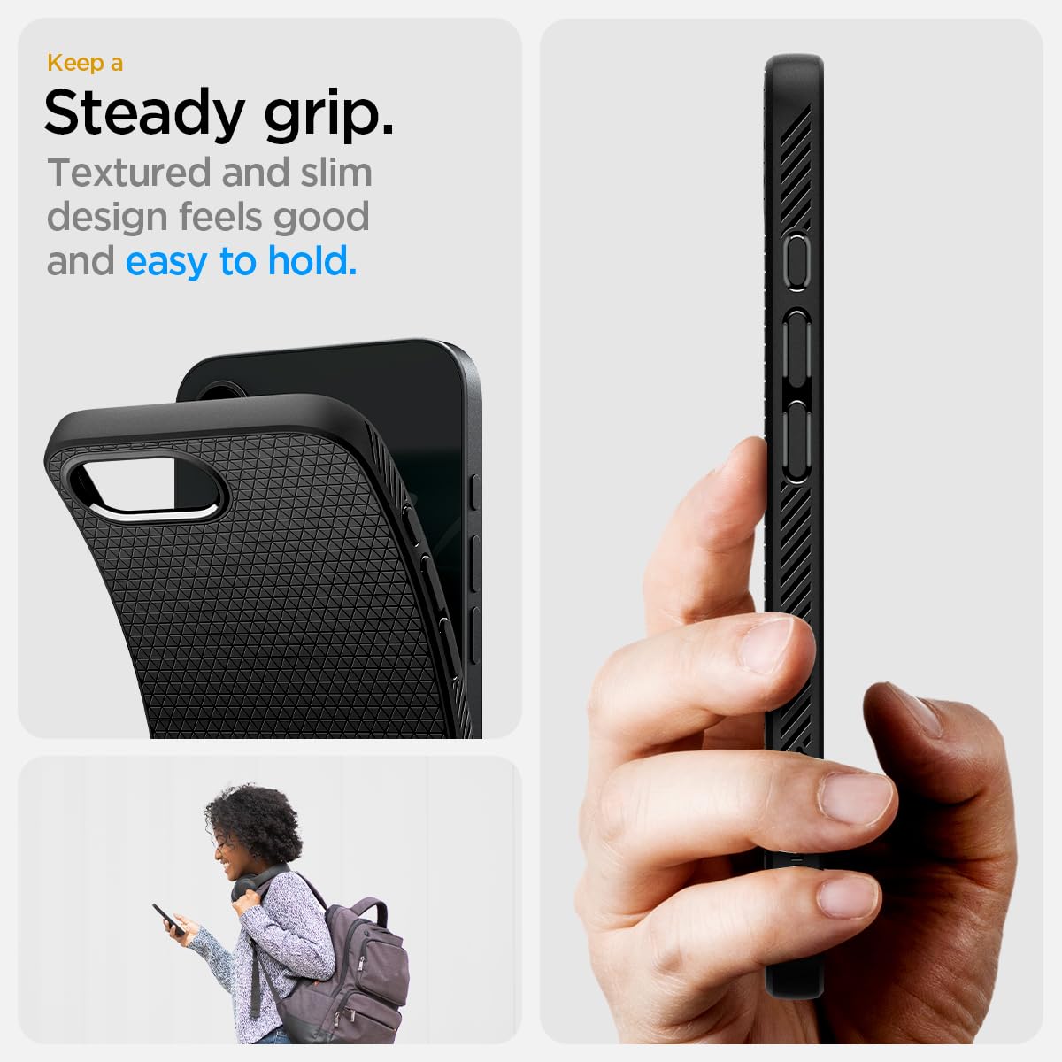 Foto 6 pulgar | Funda Spigen Liquid Air Negra Mate Para Iphone 16e - Venta Internacional.