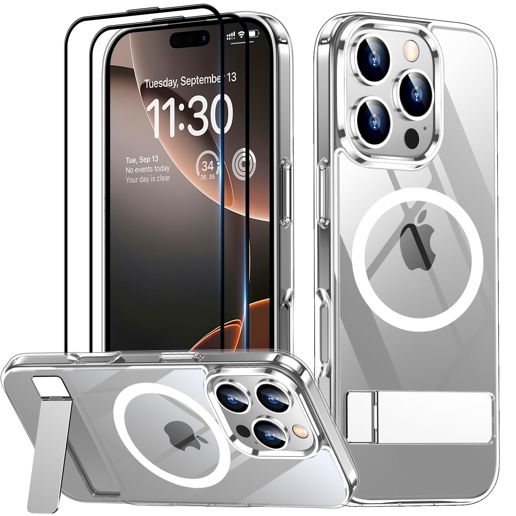 Foto 2 pulgar | Funda Spidercase Magnetic Con 2 Cristales Templados Para Iphone 16 Pro - Venta Internacional.