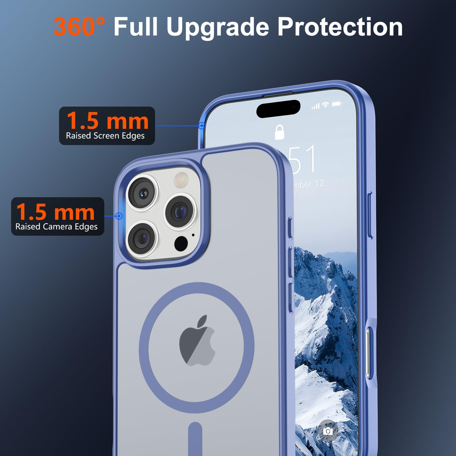 Foto 5 pulgar | Funda Magnética Supfine Para Iphone 16 Pro, Azul Y Morado - Venta Internacional.