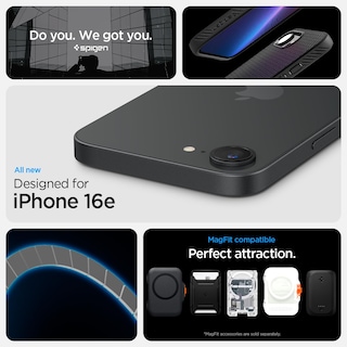 Foto 2 | Funda Spigen Liquid Air Magfit Para Iphone 16e, Color Negro Mate - Venta Internacional.