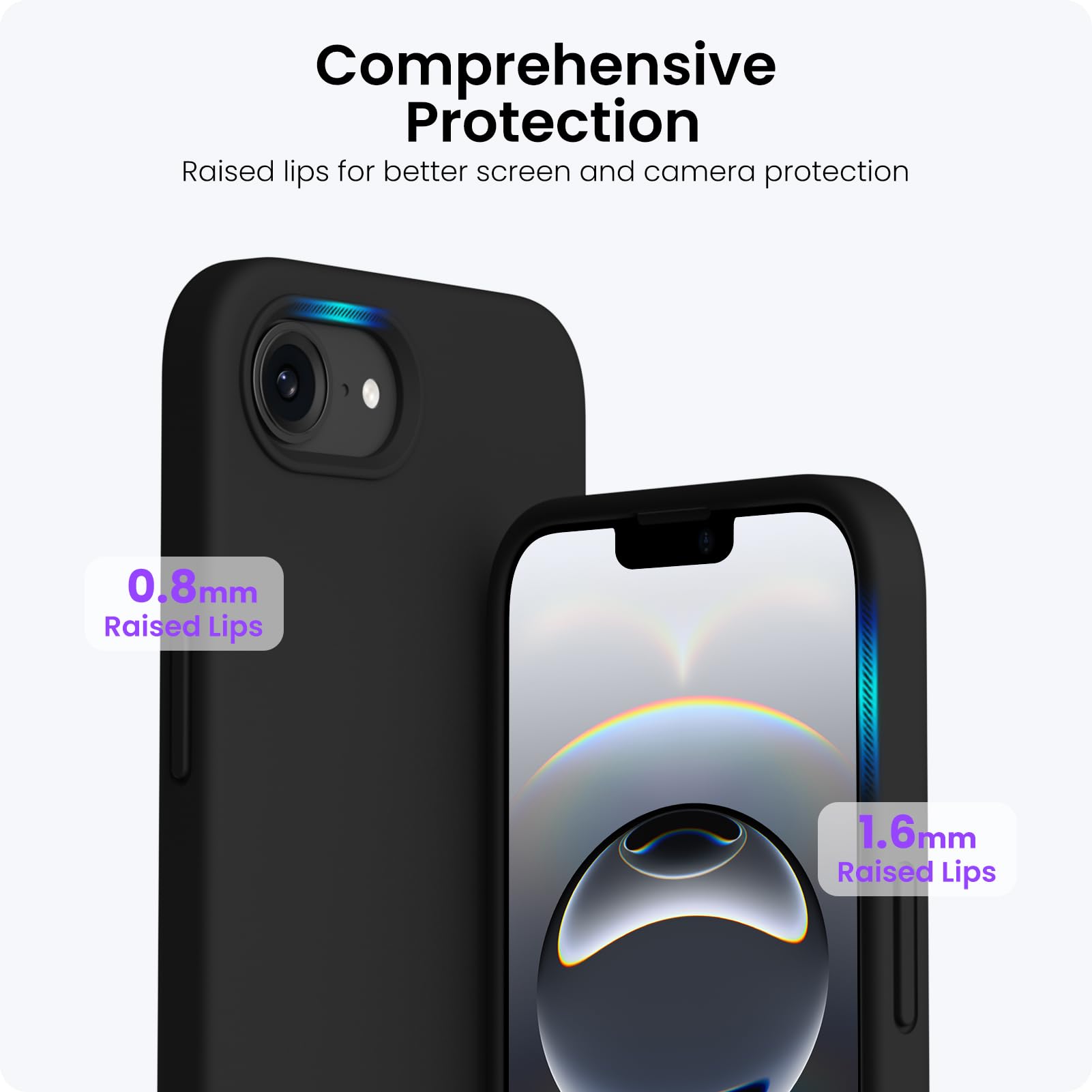 Foto 5 pulgar | Funda De Teléfono Ornarto Compatible Con Iphone 16e 6.1 Pulgadas 2025 Negra - Venta Internacional.