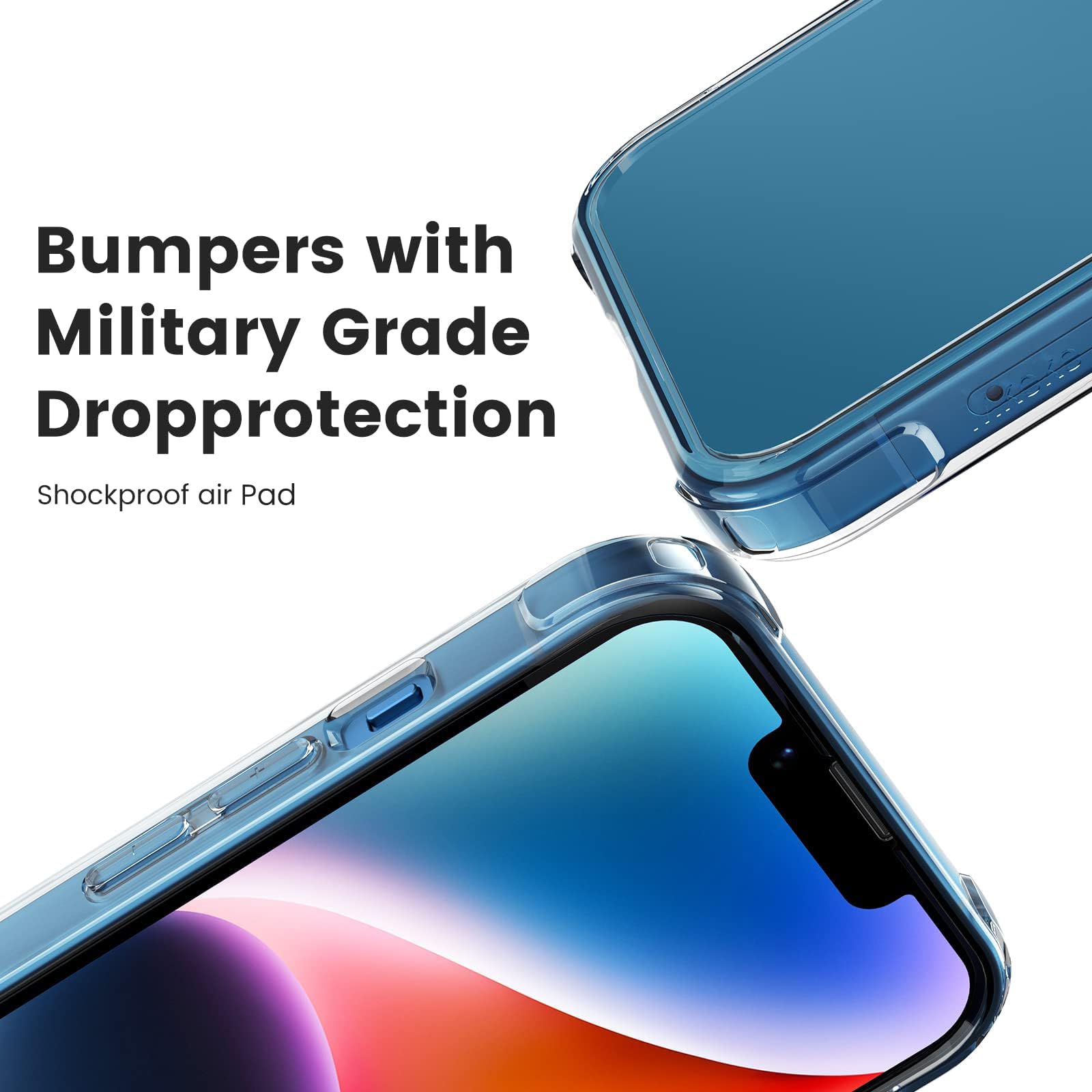 Foto 4 pulgar | Funda De Teléfono Mkeke Para Iphone 13/14, Transparente, Transparente, A Prueba De Golpes - Venta Internacional.