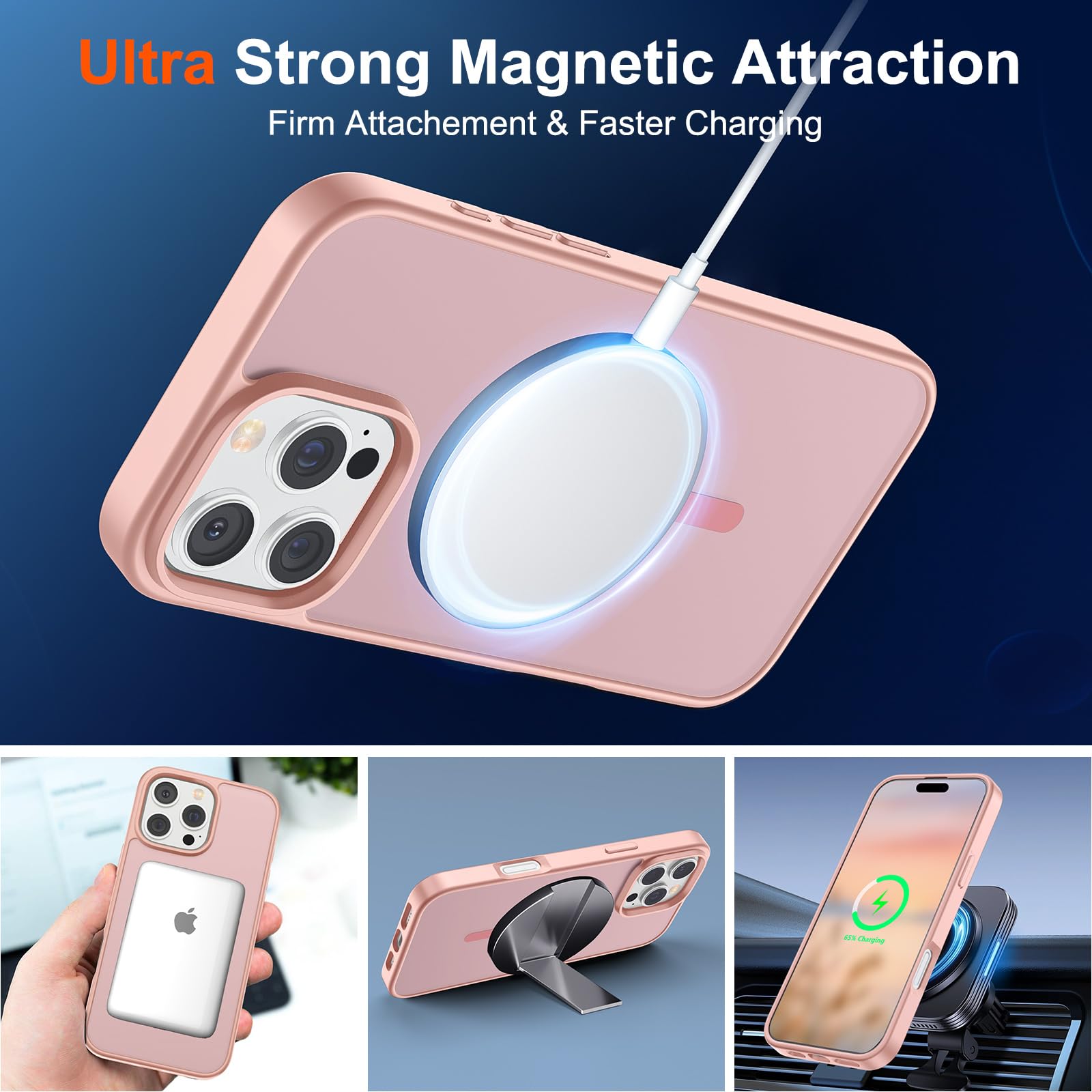 Foto 6 pulgar | Funda Magnética Supfine Para Iphone 16 Pro Rosa - Venta Internacional.