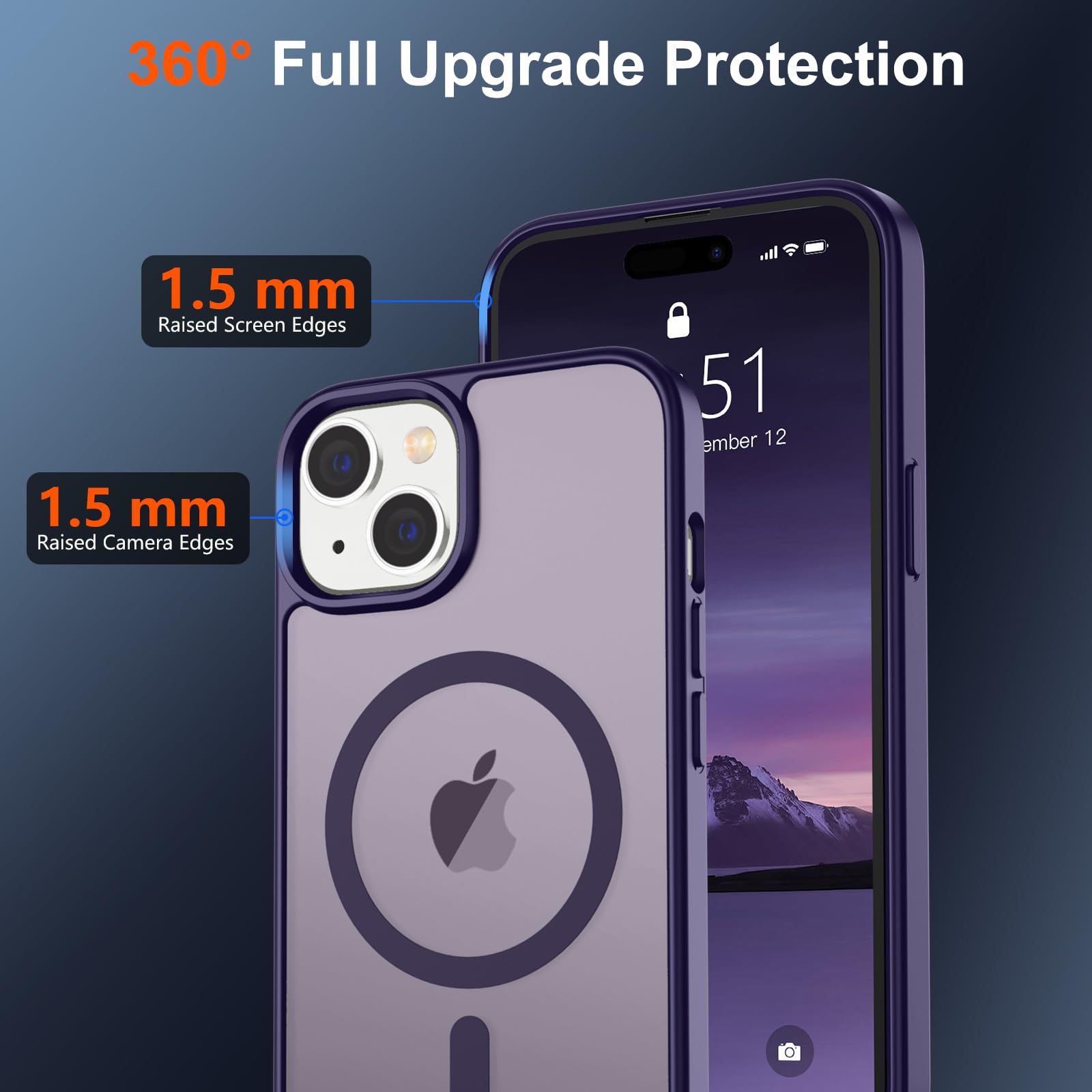 Foto 5 pulgar | Funda Magnética Supfine Para Iphone 15, Color Morado Oscuro - Venta Internacional.