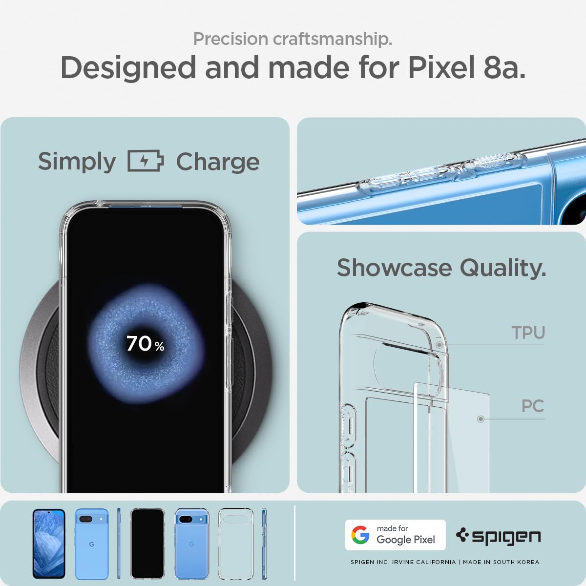 Foto 8 pulgar | Funda Spigen Ultra Hybrid Para Pixel 8a (2024), Transparente - Venta Internacional.
