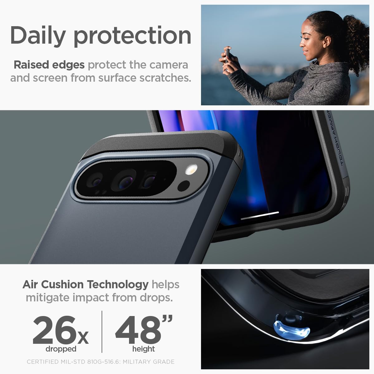 Foto 6 pulgar | Funda Spigen Tough Armor Para Pixel 9 Pro Xl Con Soporte - Venta Internacional.