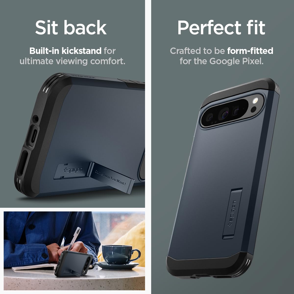 Foto 8 pulgar | Funda Spigen Tough Armor Para Pixel 9 Pro Xl Con Soporte - Venta Internacional.