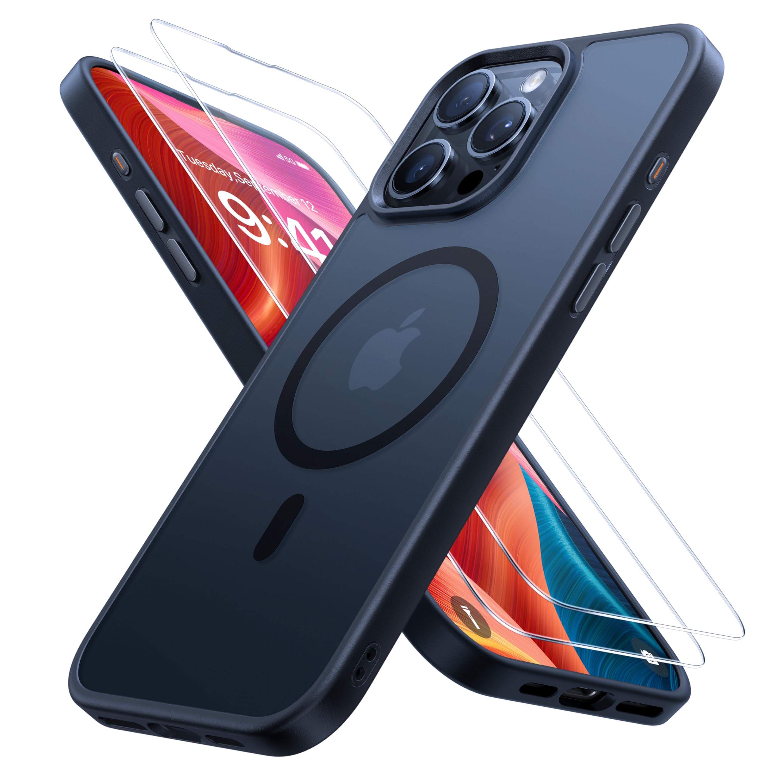 Foto 2 pulgar | Funda Para Teléfono Miracase Magnetic Series Para Iphone 16 Pro, Color Negro - Venta Internacional.