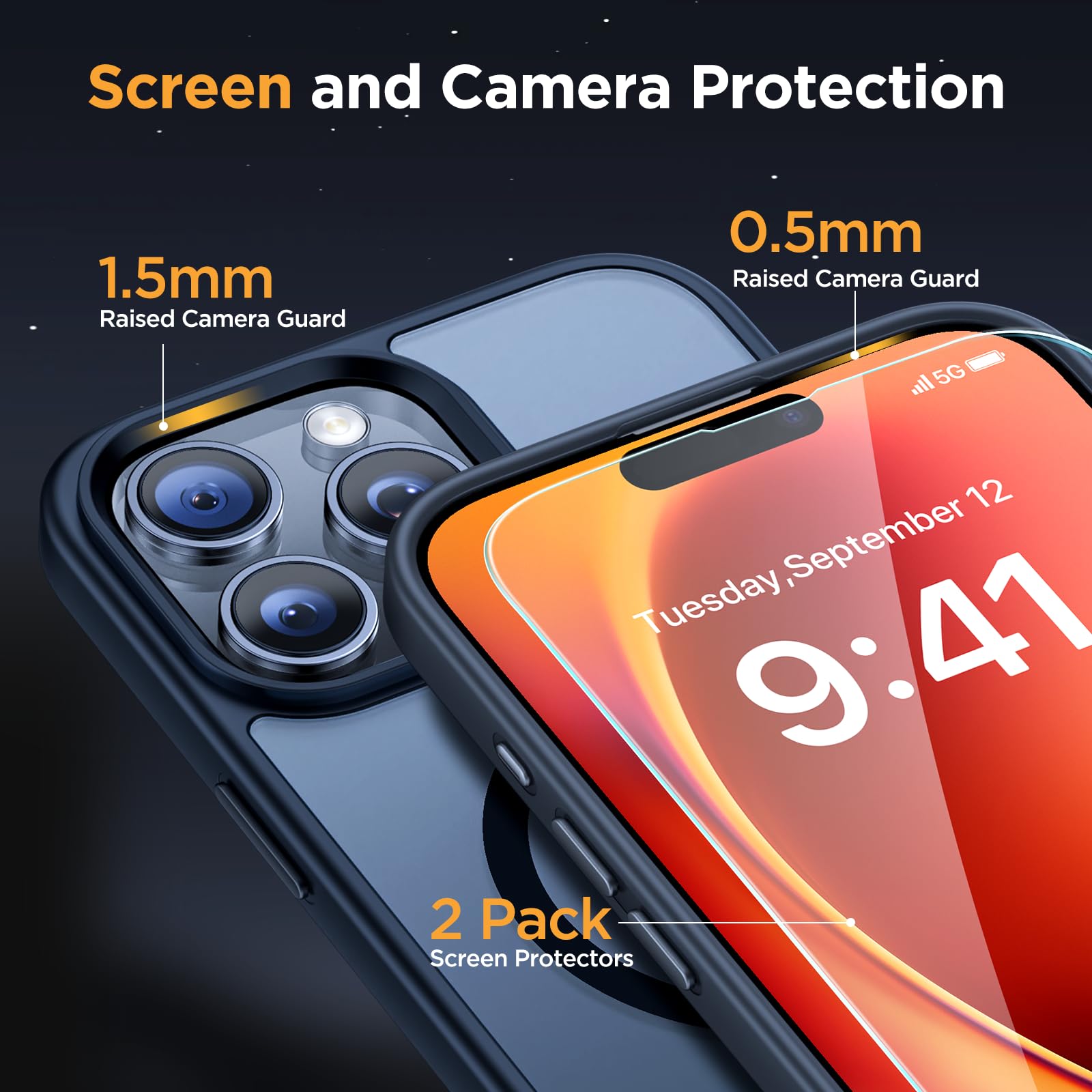Foto 7 pulgar | Funda Para Teléfono Miracase Magnetic Series Para Iphone 16 Pro, Color Negro - Venta Internacional.