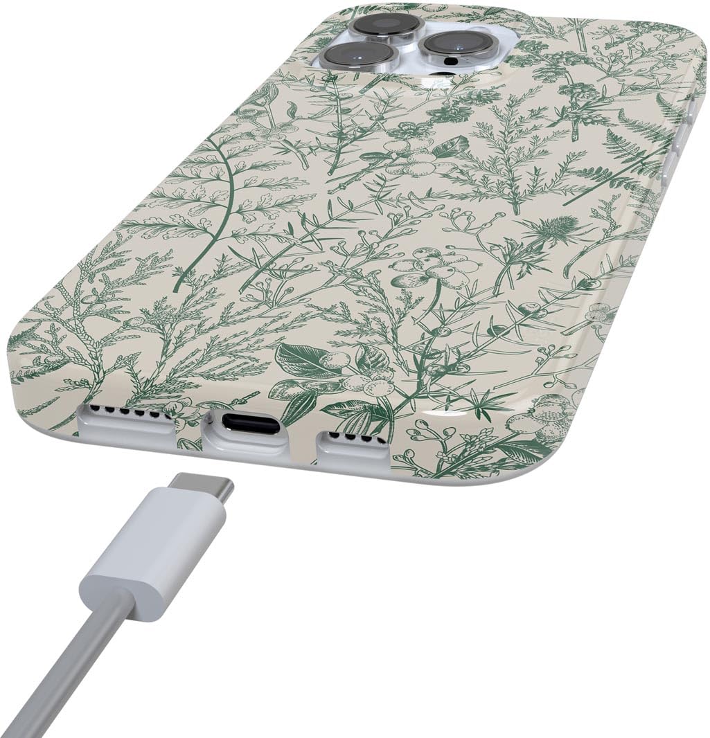 Foto 3 pulgar | Funda Para Teléfono Iphone 16 Pro Sage Garden Green Floral - Venta Internacional.