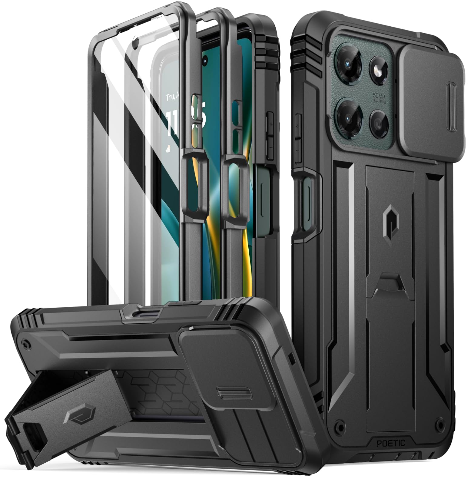 Funda Poetic Revolution Para Motorola Moto G 5g 2025 Negra - Venta Internacional.