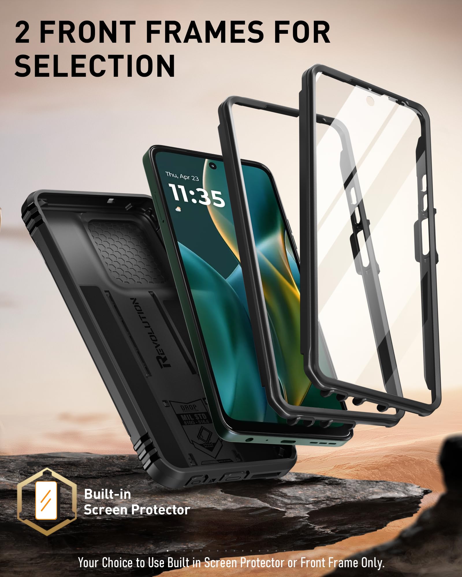 Foto 7 pulgar | Funda Poetic Revolution Para Motorola Moto G 5g 2025 Negra - Venta Internacional.