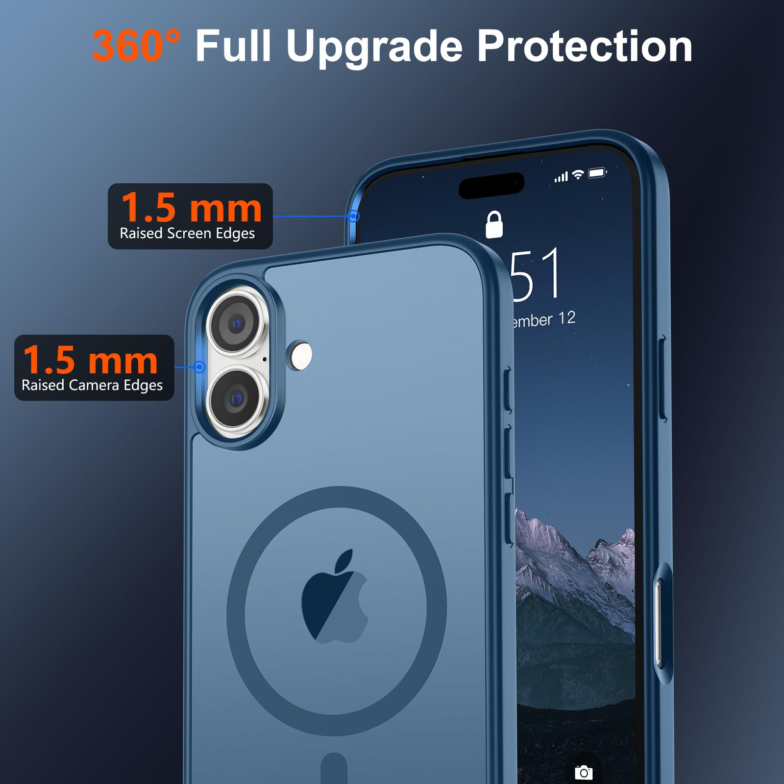 Foto 5 pulgar | Funda Magnética Supfine Para Iphone 16 Plus, Color Azul Oscuro - Venta Internacional.