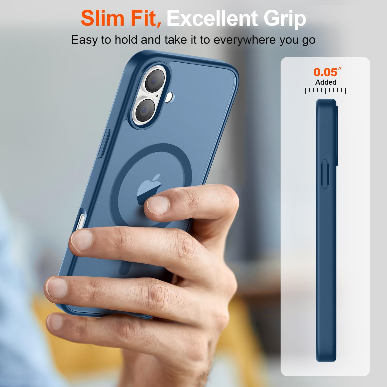 Foto 8 pulgar | Funda Magnética Supfine Para Iphone 16 Plus, Color Azul Oscuro - Venta Internacional.