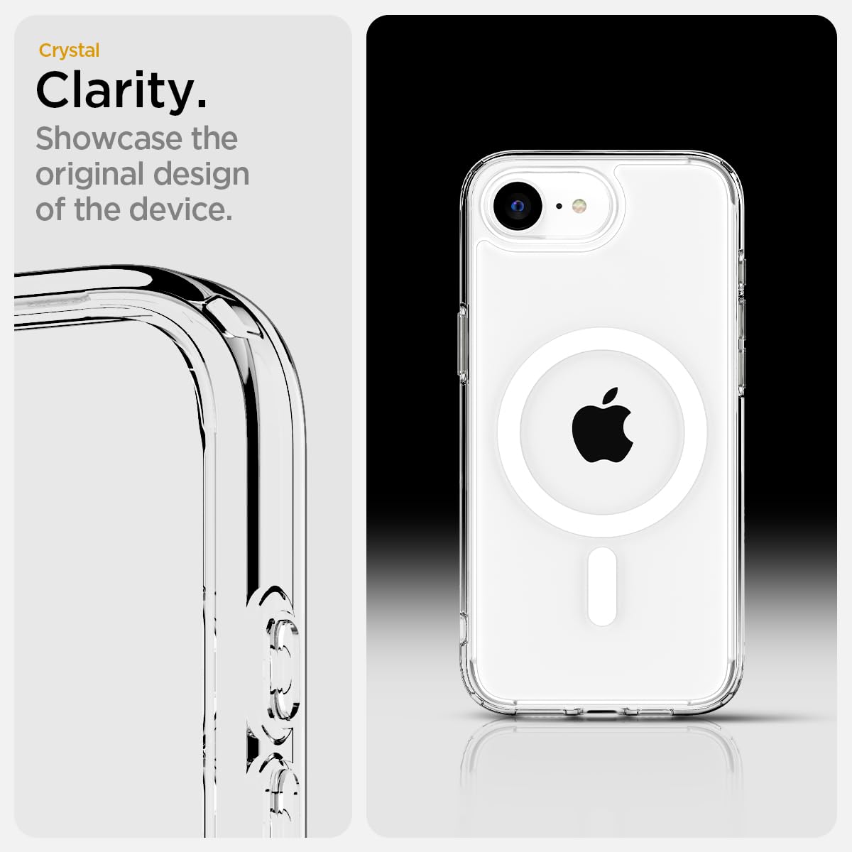 Foto 4 pulgar | Funda Spigen Ultra Hybrid Magfit Para Iphone 16e, Color Blanco Transparente - Venta Internacional.