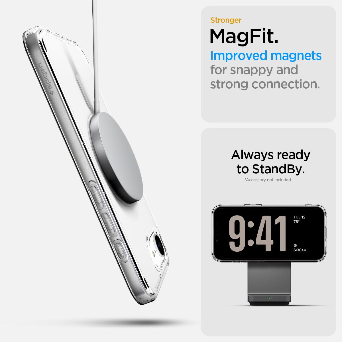Foto 6 pulgar | Funda Spigen Ultra Hybrid Magfit Para Iphone 16e, Color Blanco Transparente - Venta Internacional.