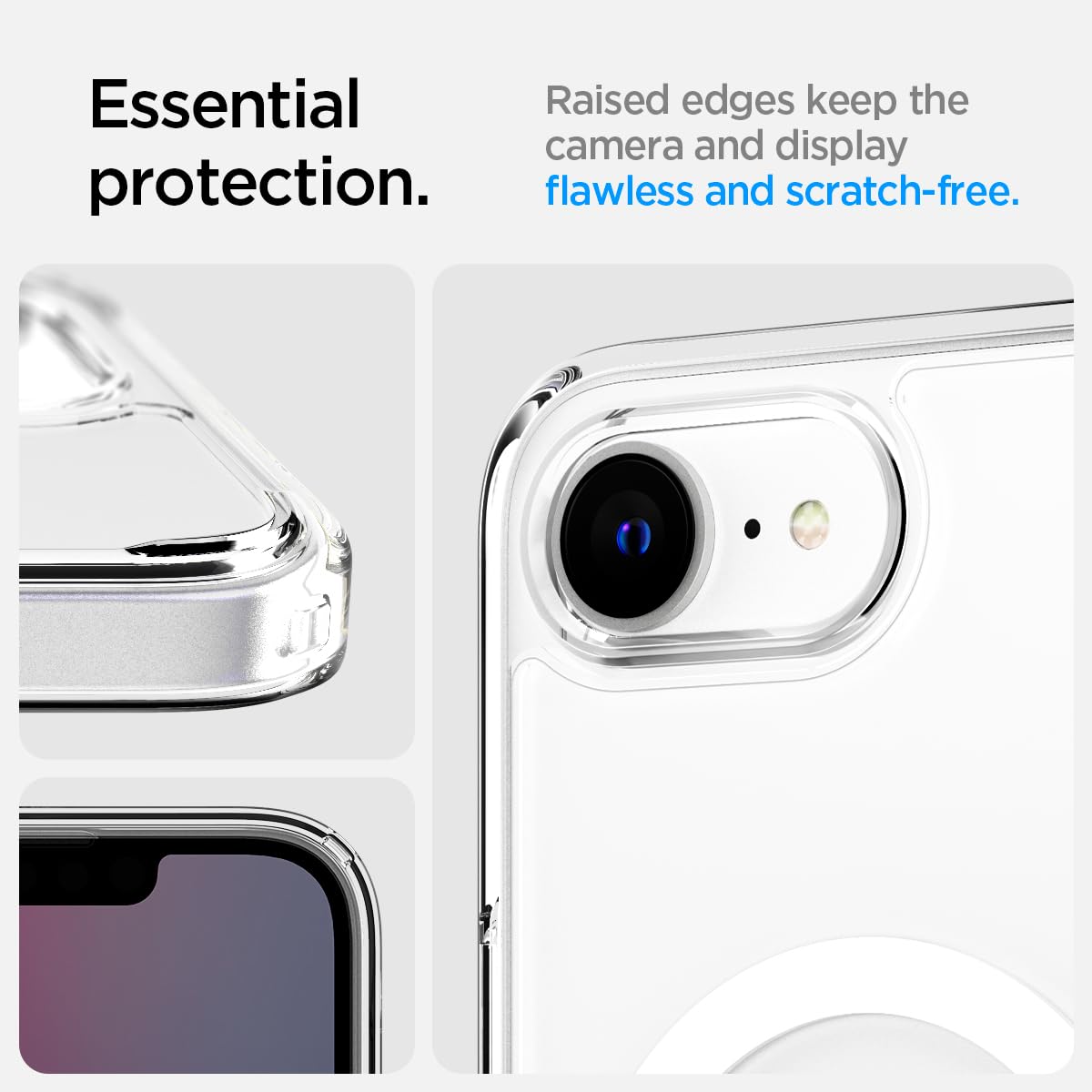 Foto 7 pulgar | Funda Spigen Ultra Hybrid Magfit Para Iphone 16e, Color Blanco Transparente - Venta Internacional.