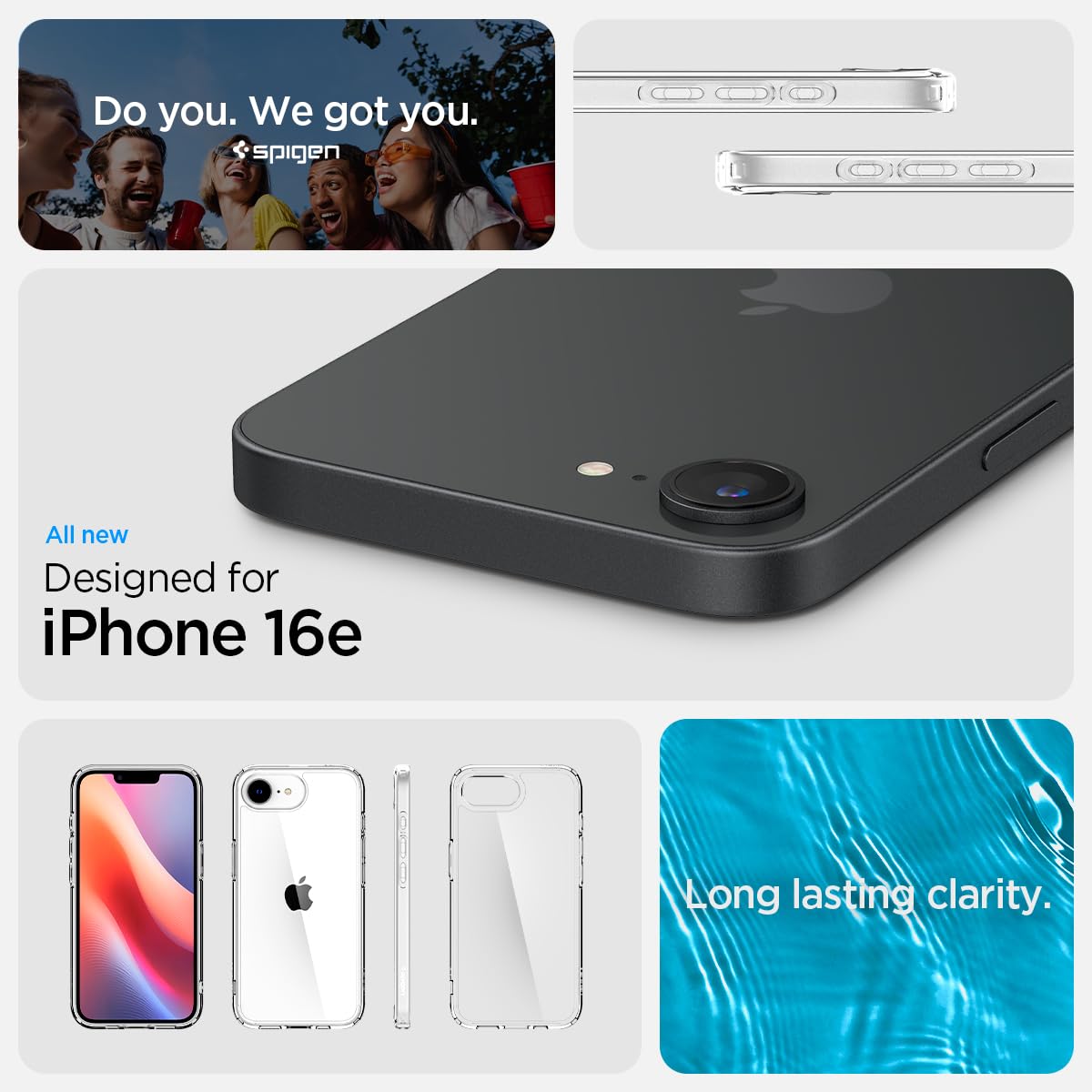 Foto 3 pulgar | Funda Spigen Ultra Hybrid Para Iphone 16e, Transparente - Venta Internacional.