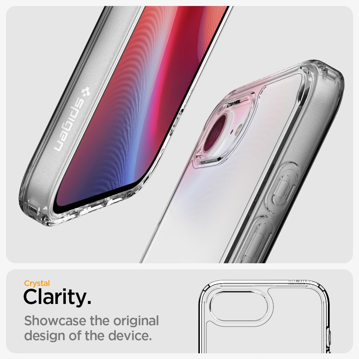 Foto 4 pulgar | Funda Spigen Ultra Hybrid Para Iphone 16e, Transparente - Venta Internacional.