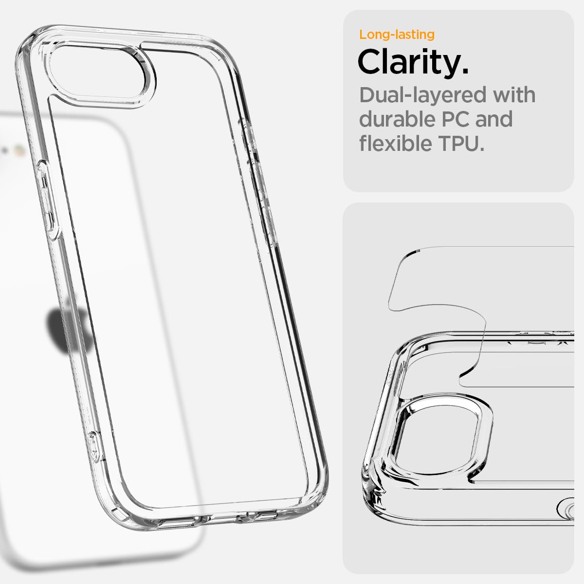 Foto 6 pulgar | Funda Spigen Ultra Hybrid Para Iphone 16e, Transparente - Venta Internacional.