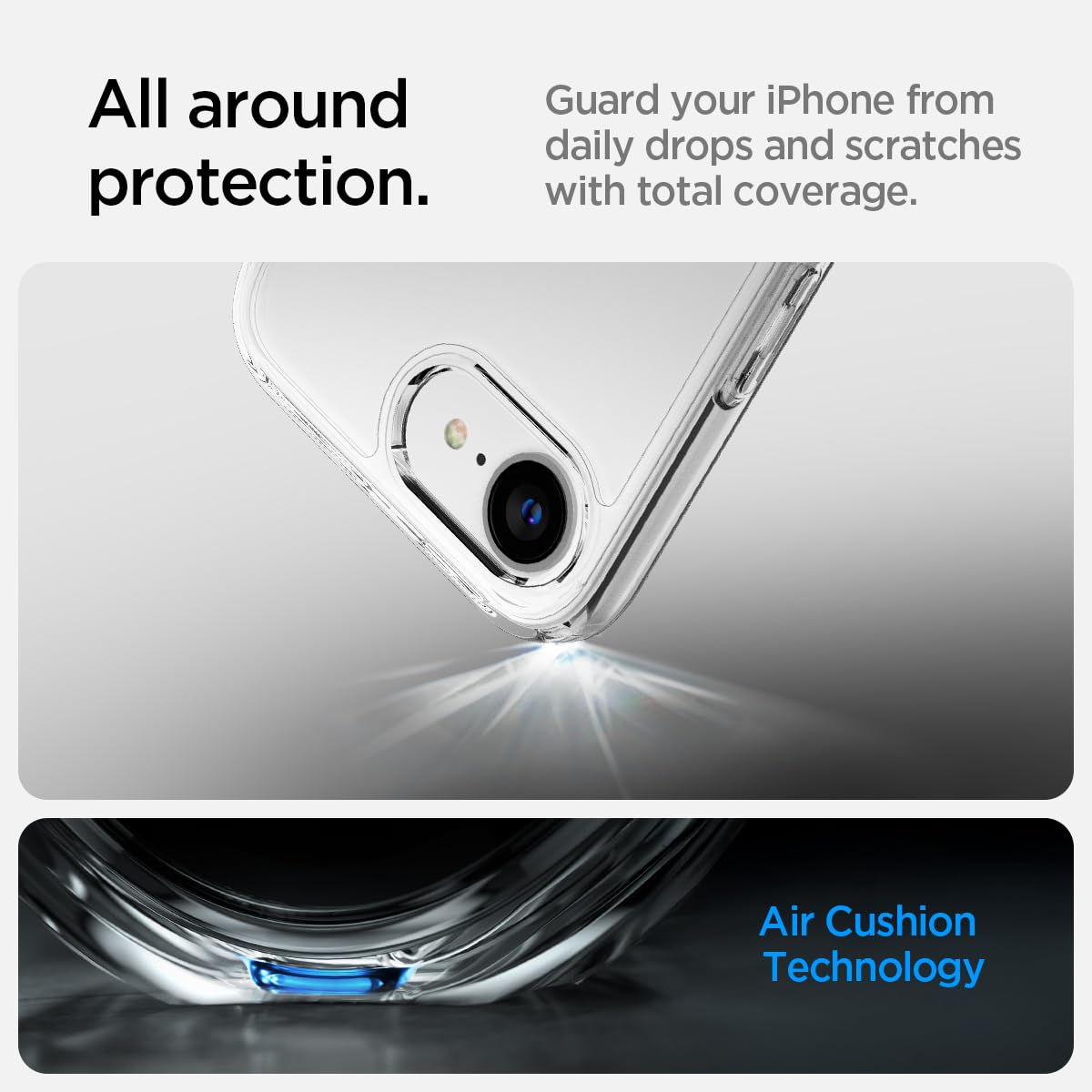 Foto 7 pulgar | Funda Spigen Ultra Hybrid Para Iphone 16e, Transparente - Venta Internacional.