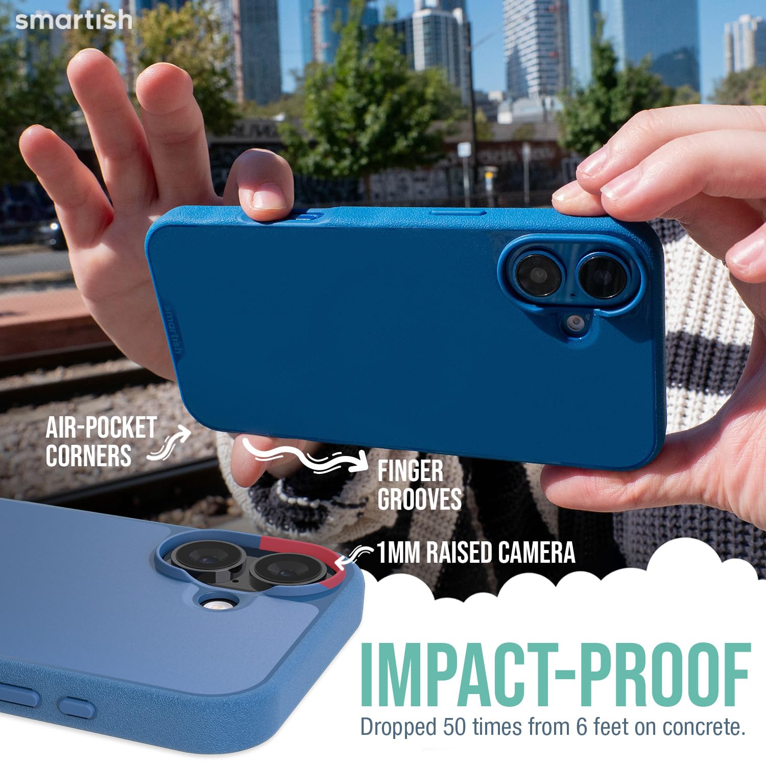 Foto 5 pulgar | Funda Smartish  Magnetic Gripmunk Para Iphone 16 Con Magsafe Blues - Venta Internacional.