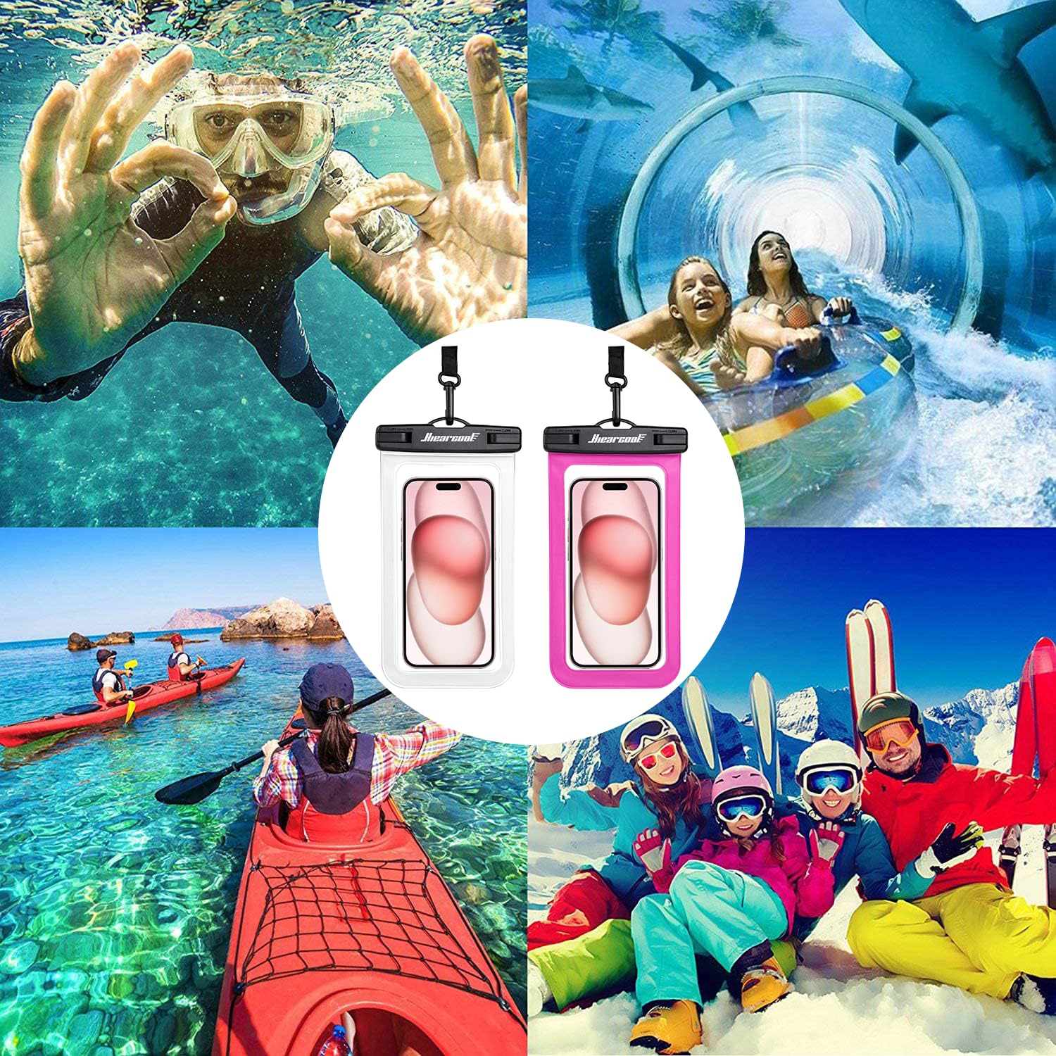 Foto 8 pulgar | Funda Impermeable Para Teléfono Hiearcool Universal Ipx8 De Hasta 8.3 Pulgadas - Venta Internacional.