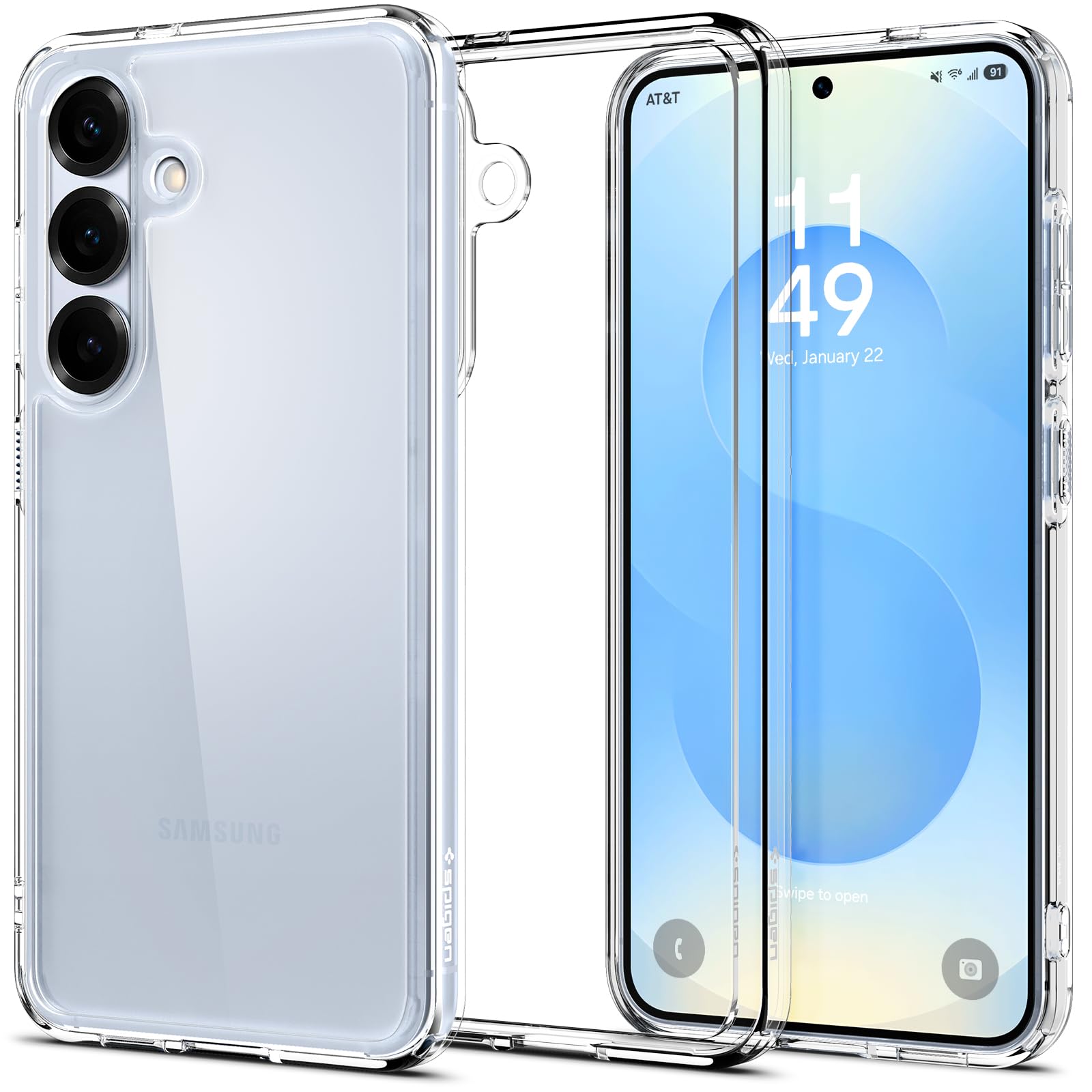 Foto 2 pulgar | Funda De Teléfono Spigen Ultra Hybrid Para Galaxy S25 Crystal Clear - Venta Internacional.
