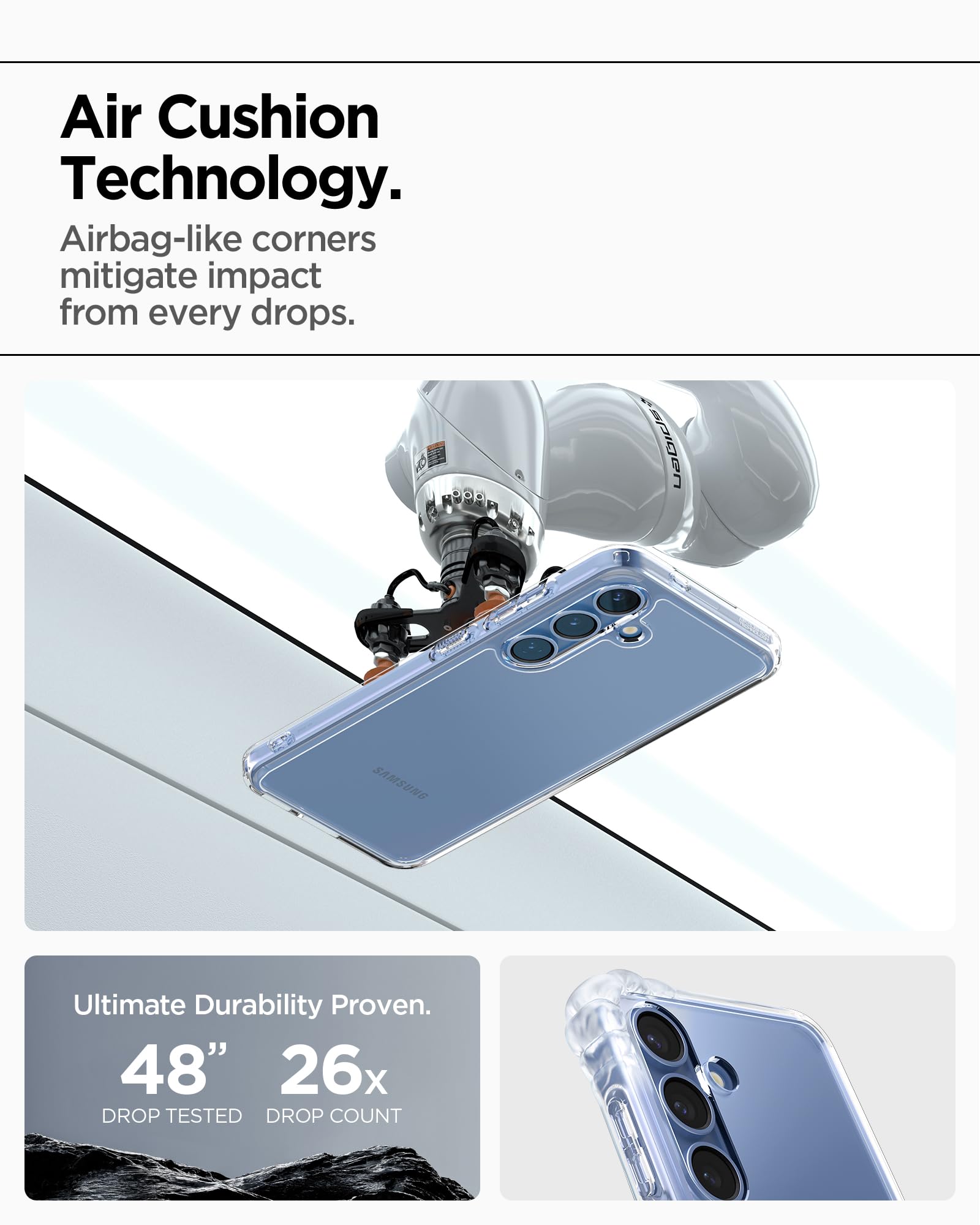 Foto 6 pulgar | Funda De Teléfono Spigen Ultra Hybrid Para Galaxy S25 Crystal Clear - Venta Internacional.