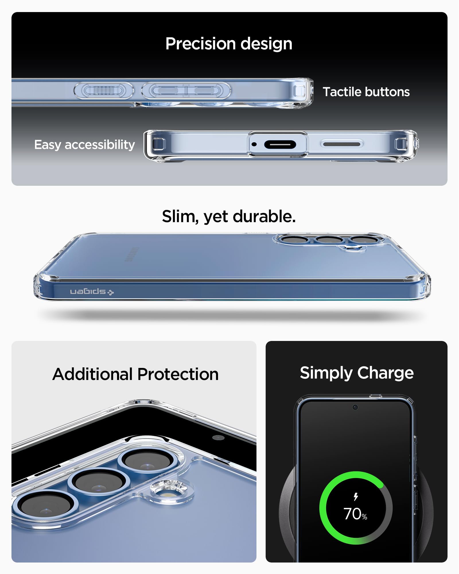 Foto 8 pulgar | Funda De Teléfono Spigen Ultra Hybrid Para Galaxy S25 Crystal Clear - Venta Internacional.