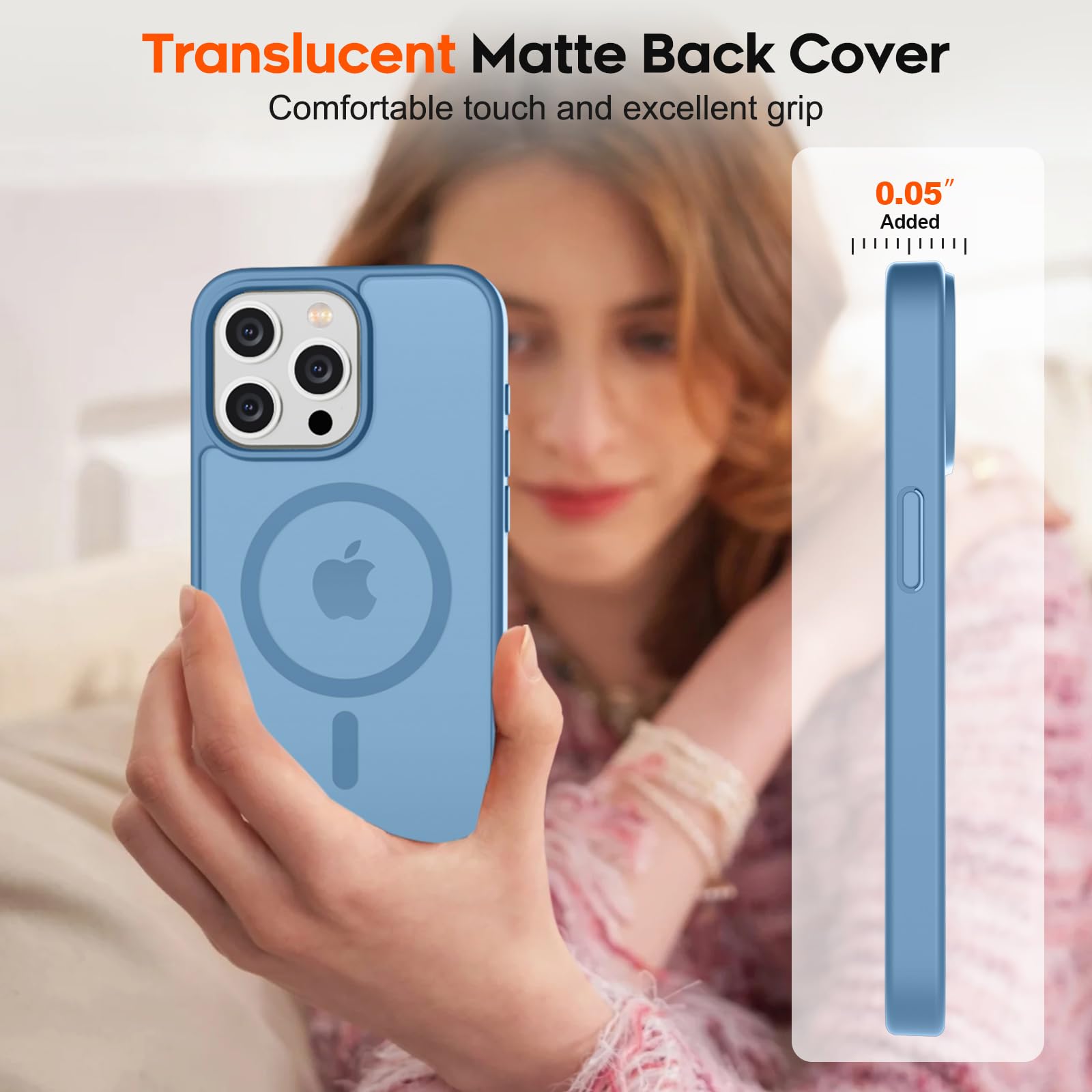 Foto 8 pulgar | Funda Magnética Supfine Para Iphone 15 Pro Max, Color Azul Cielo - Venta Internacional.