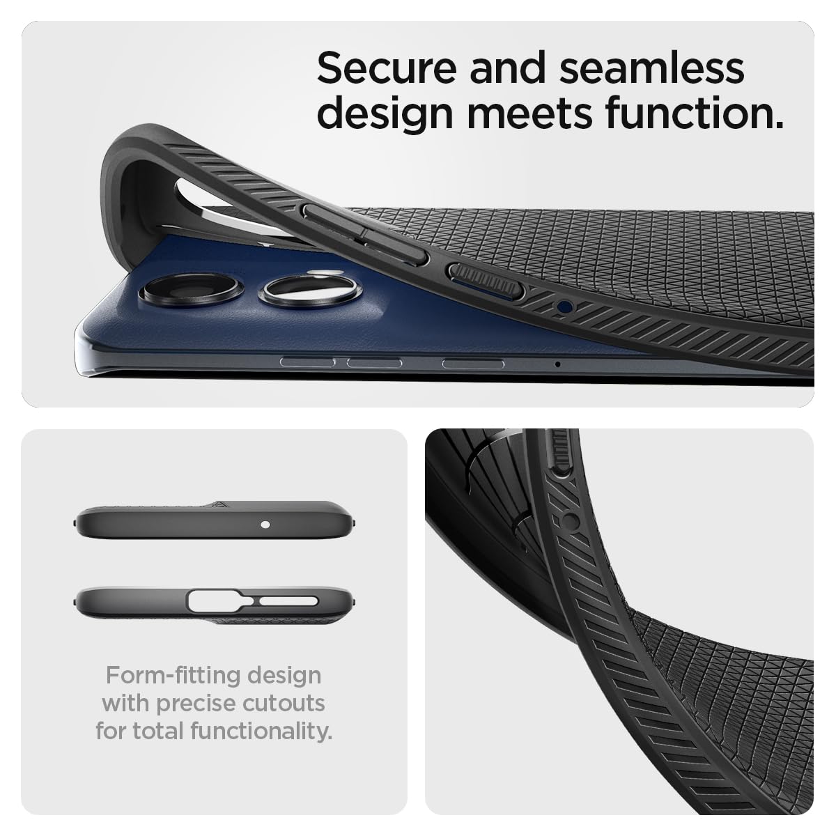 Foto 5 pulgar | Funda Spigen Liquid Air Para Motorola Edge 2024, Color Negro Mate - Venta Internacional.