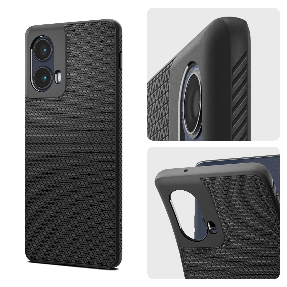 Foto 6 pulgar | Funda Spigen Liquid Air Para Motorola Edge 2024, Color Negro Mate - Venta Internacional.