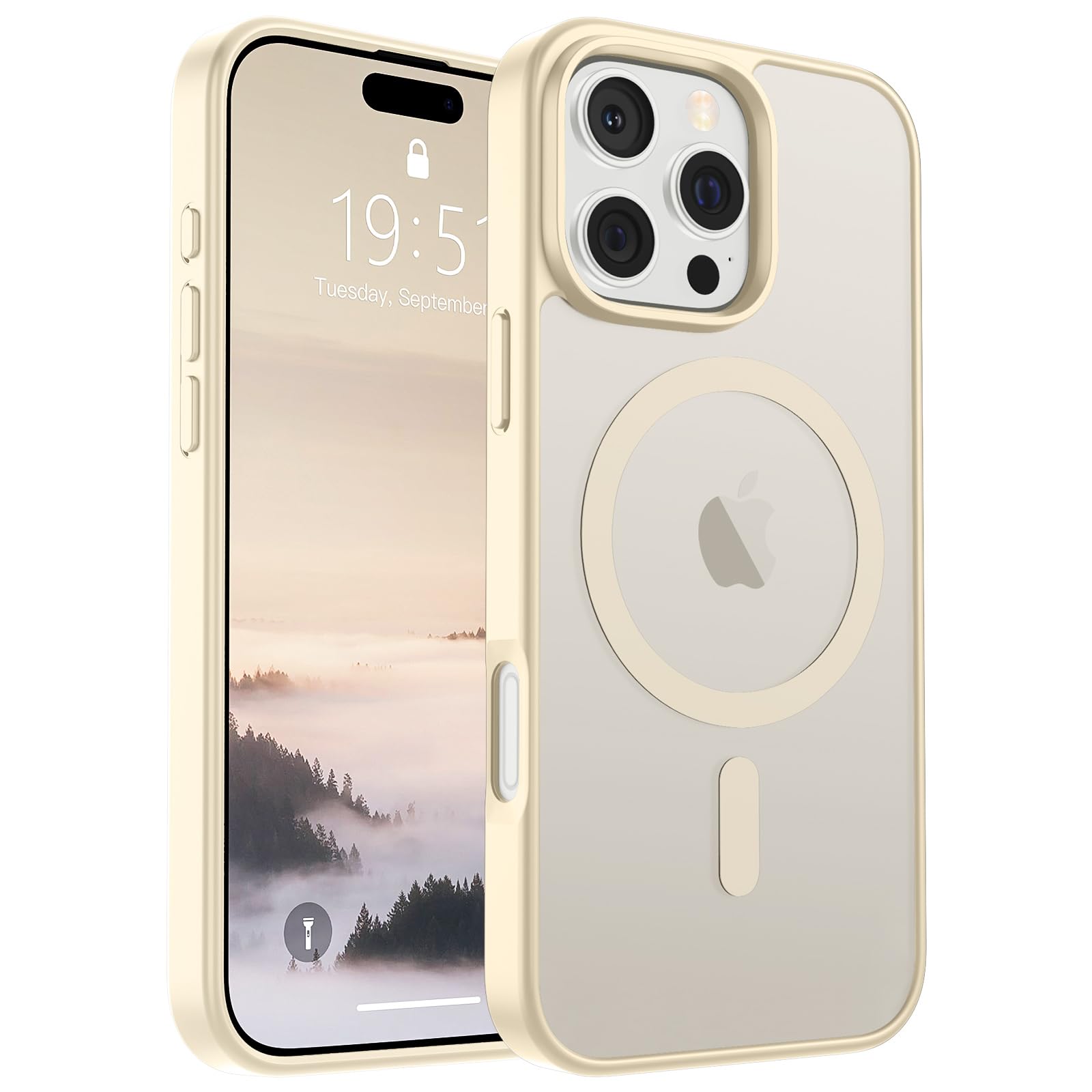 Foto 2 pulgar | Funda Magnética Supfine Para Iphone 16 Pro, Color Blanco Envejecido - Venta Internacional.
