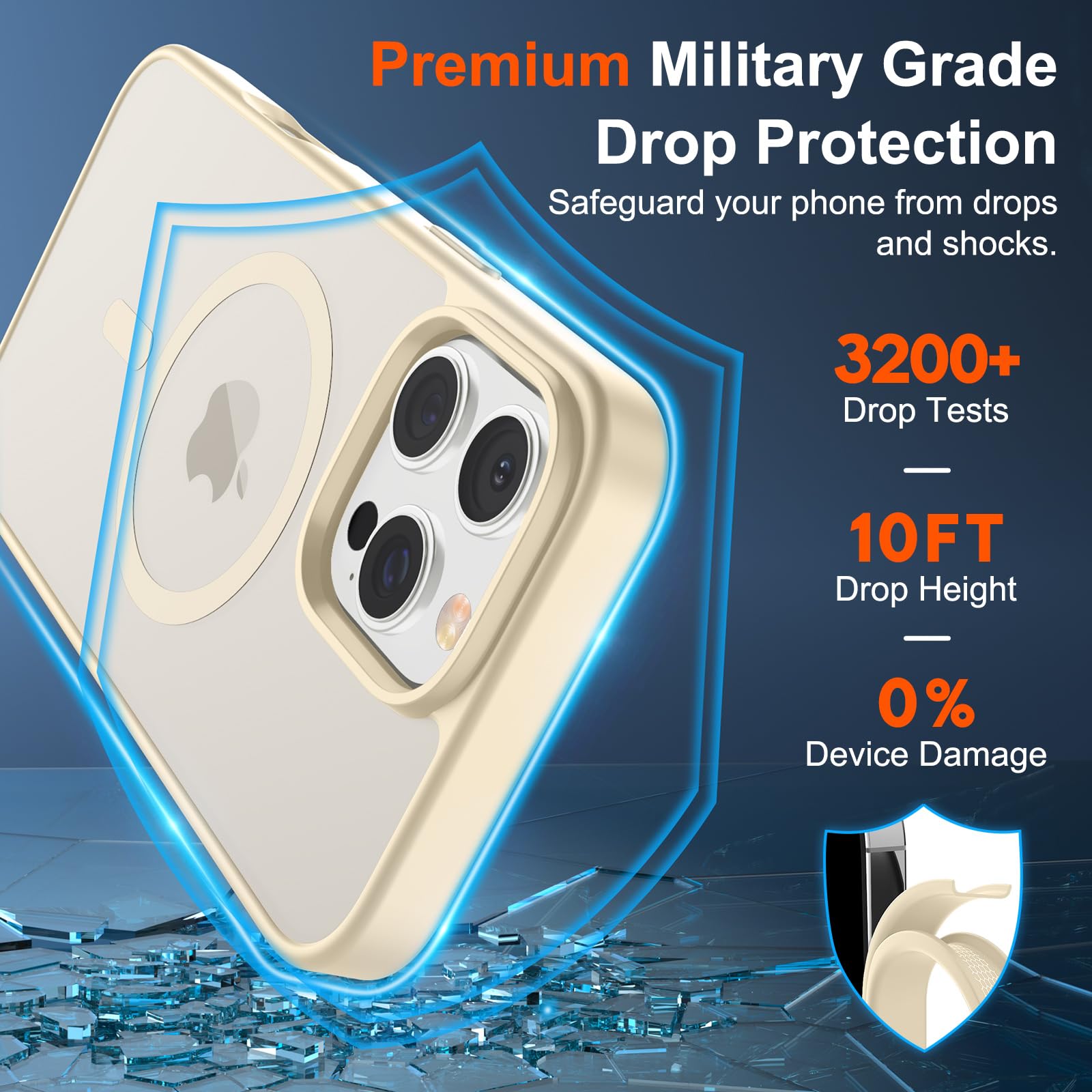 Foto 4 pulgar | Funda Magnética Supfine Para Iphone 16 Pro, Color Blanco Envejecido - Venta Internacional.