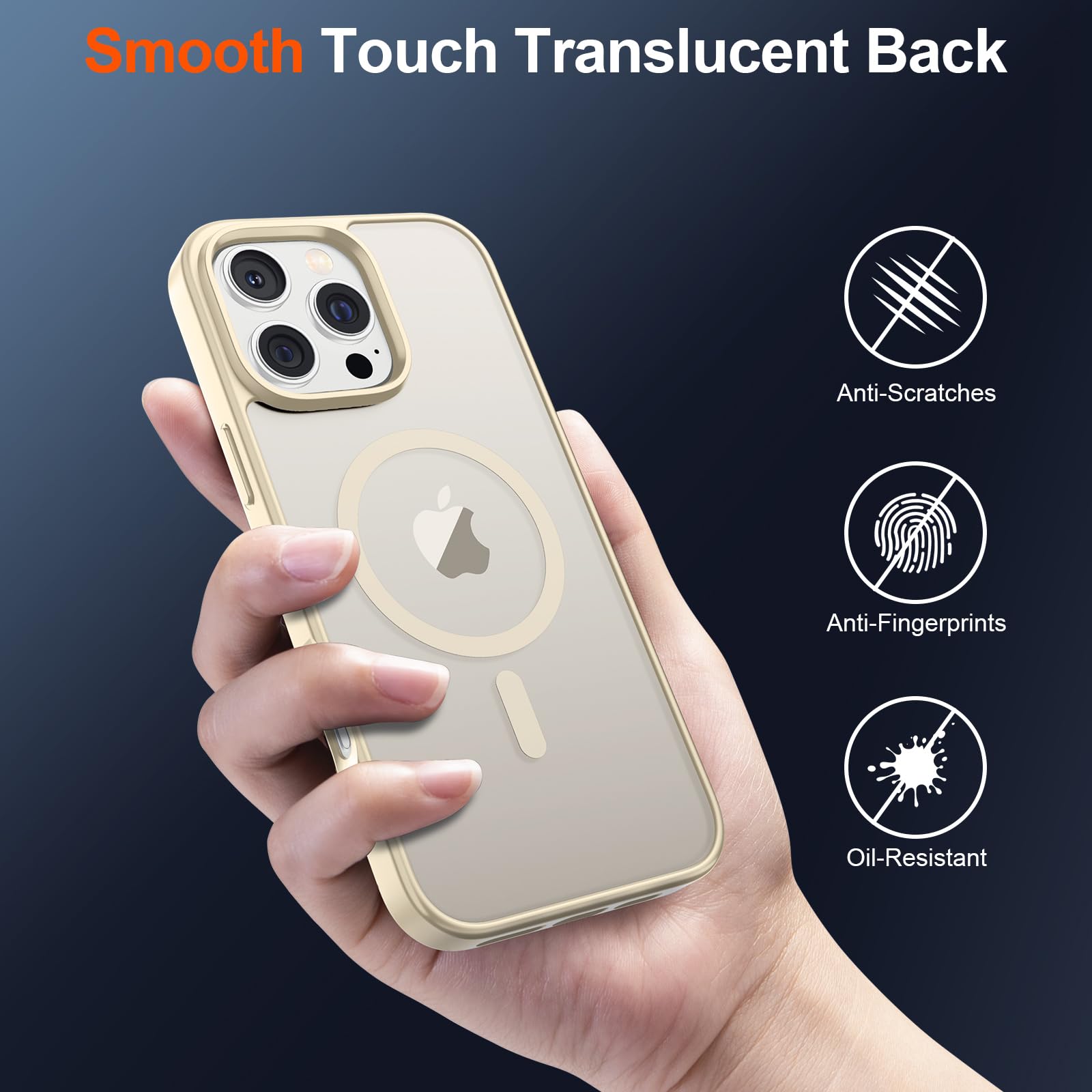 Foto 7 pulgar | Funda Magnética Supfine Para Iphone 16 Pro, Color Blanco Envejecido - Venta Internacional.