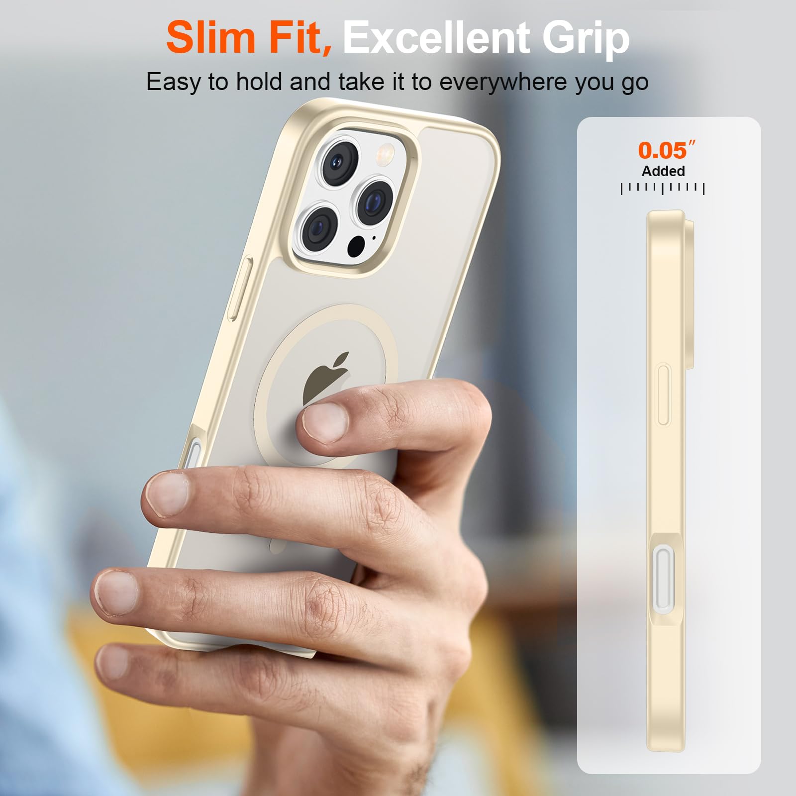 Foto 8 pulgar | Funda Magnética Supfine Para Iphone 16 Pro, Color Blanco Envejecido - Venta Internacional.
