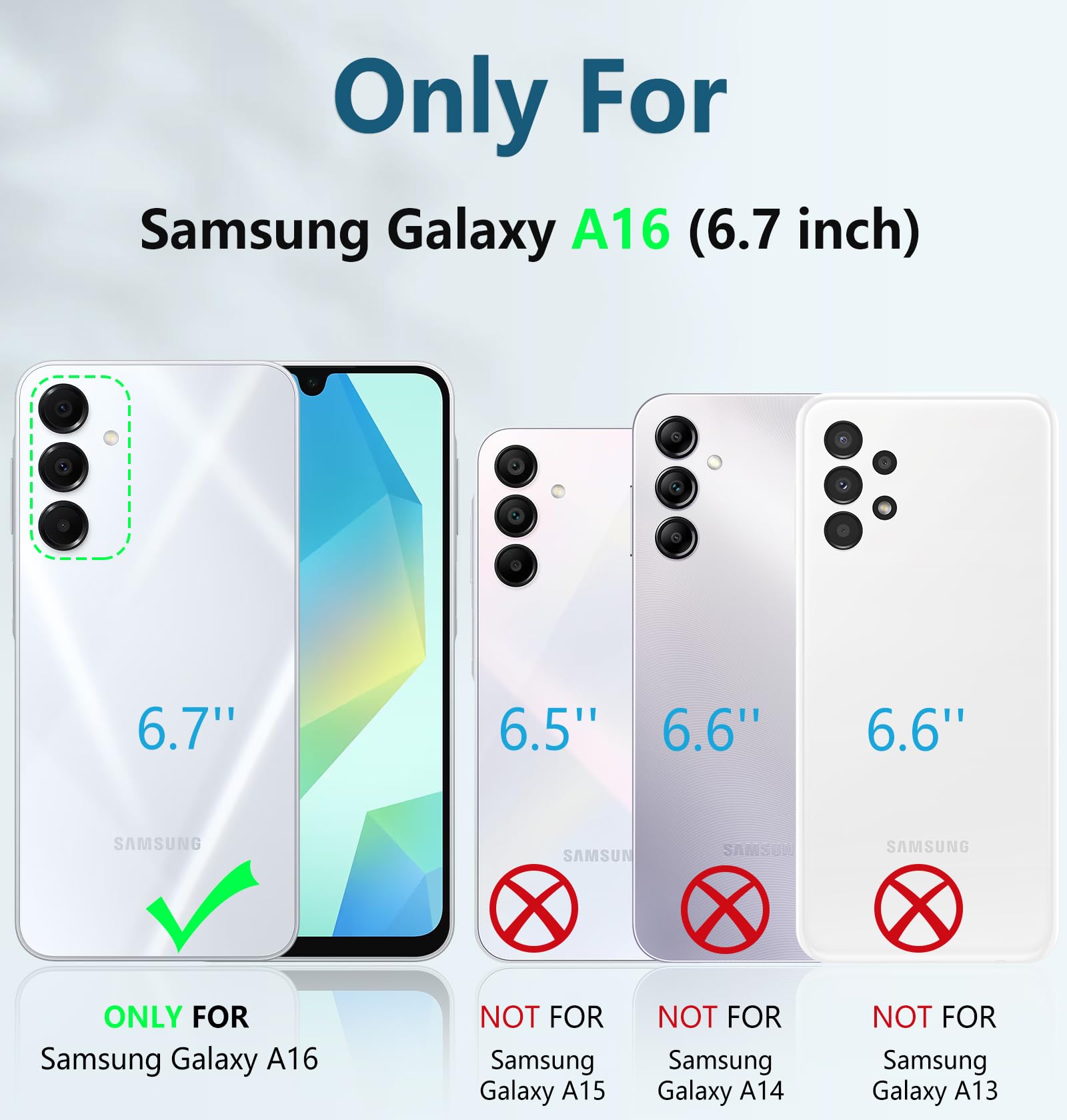 Foto 3 pulgar | Funda De Teléfono Fntcase Para Samsung Galaxy A16-5g Con Soporte Azul - Venta Internacional.