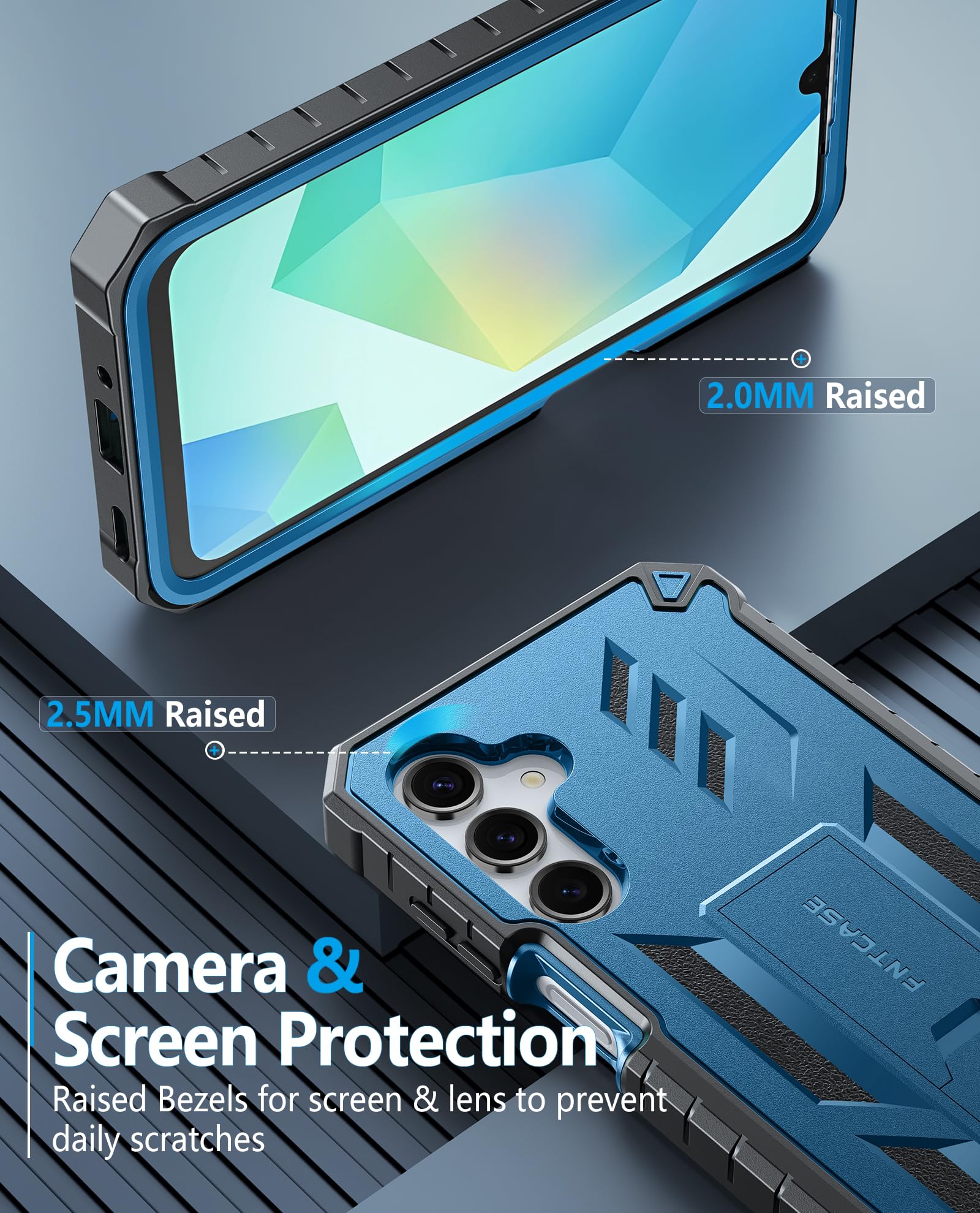 Foto 8 pulgar | Funda De Teléfono Fntcase Para Samsung Galaxy A16-5g Con Soporte Azul - Venta Internacional.
