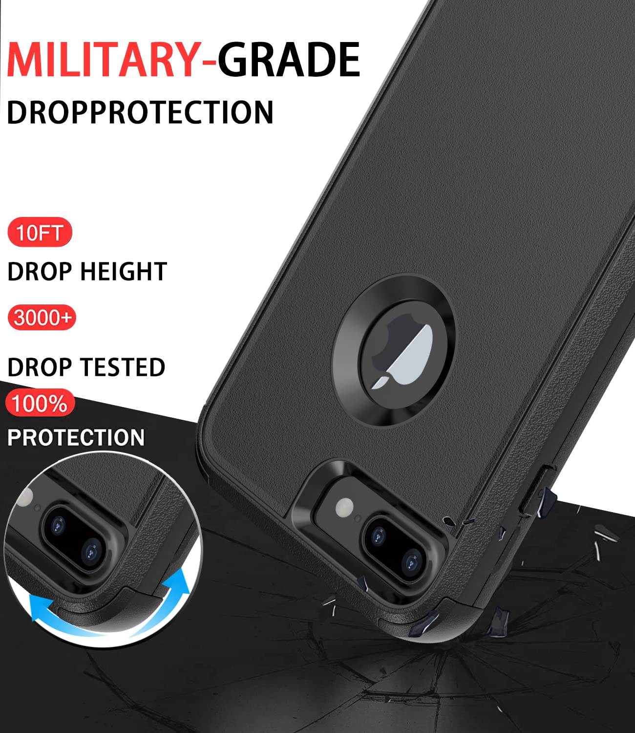Foto 3 pulgar | Funda De Teléfono Diverbox Para Iphone 8 Plus/7 Plus Con Puerto De Pantalla. - Venta Internacional.