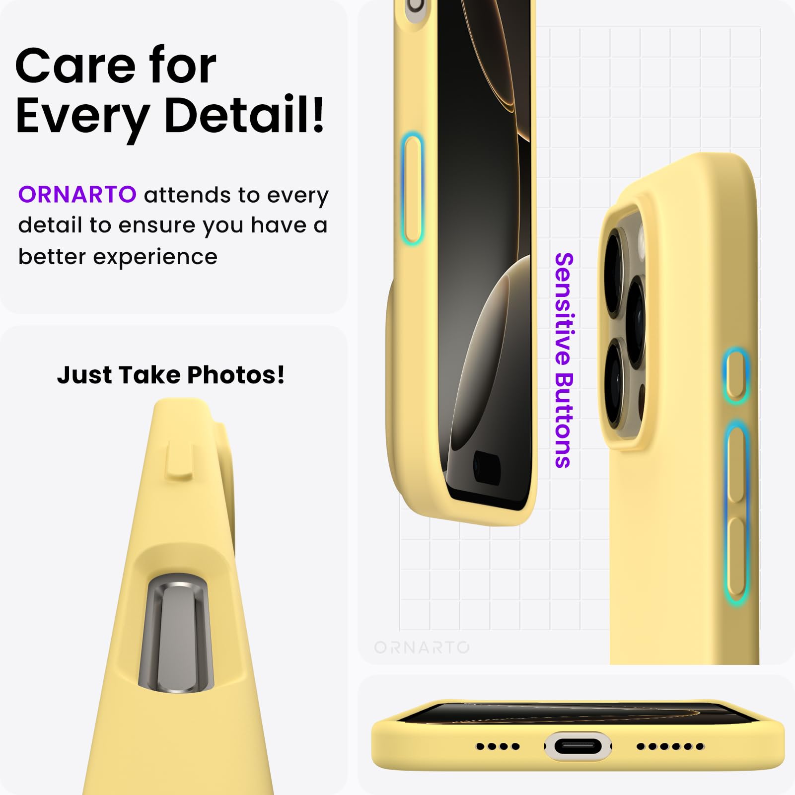 Foto 6 pulgar | Funda De Teléfono Ornarto Compatible Con Iphone 16 Pro Max De 6.9'' - Venta Internacional.