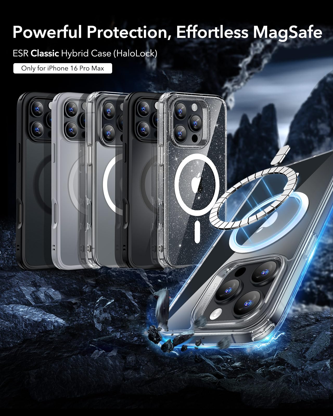 Foto 4 pulgar | Funda De Teléfono Esr Para Iphone 16 Pro Max Con Magsafe Clear Shimmer - Venta Internacional.