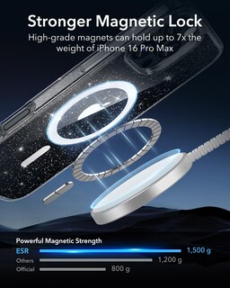 Foto 5 | Funda De Teléfono Esr Para Iphone 16 Pro Max Con Magsafe Clear Shimmer - Venta Internacional.