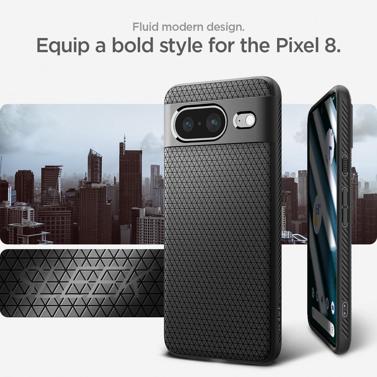 Foto 4 pulgar | Funda Spigen Liquid Air Armor Para Pixel 8 (2023), Color Negro Mate - Venta Internacional.