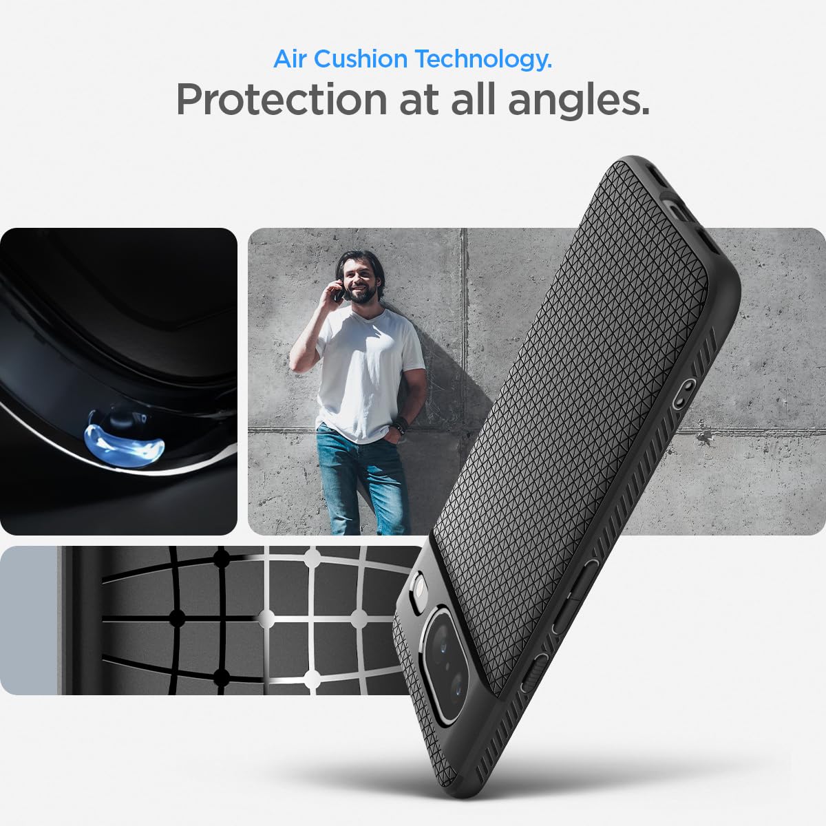Foto 5 pulgar | Funda Spigen Liquid Air Armor Para Pixel 8 (2023), Color Negro Mate - Venta Internacional.
