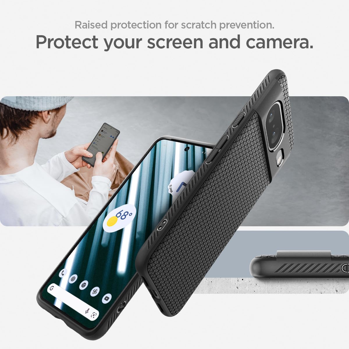 Foto 6 pulgar | Funda Spigen Liquid Air Armor Para Pixel 8 (2023), Color Negro Mate - Venta Internacional.